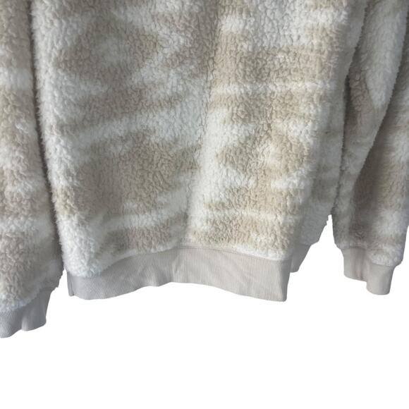 Sonoma Women's Size Large Sherpa Tan Cream Sherpa Hooded Sweater - Picture 4 of 9